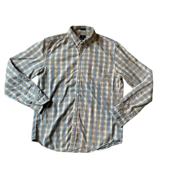 J. CREW JASPE SLIM buttoned shirt, Size Large. Flannel print cotton shirt - Picture 1 of 13